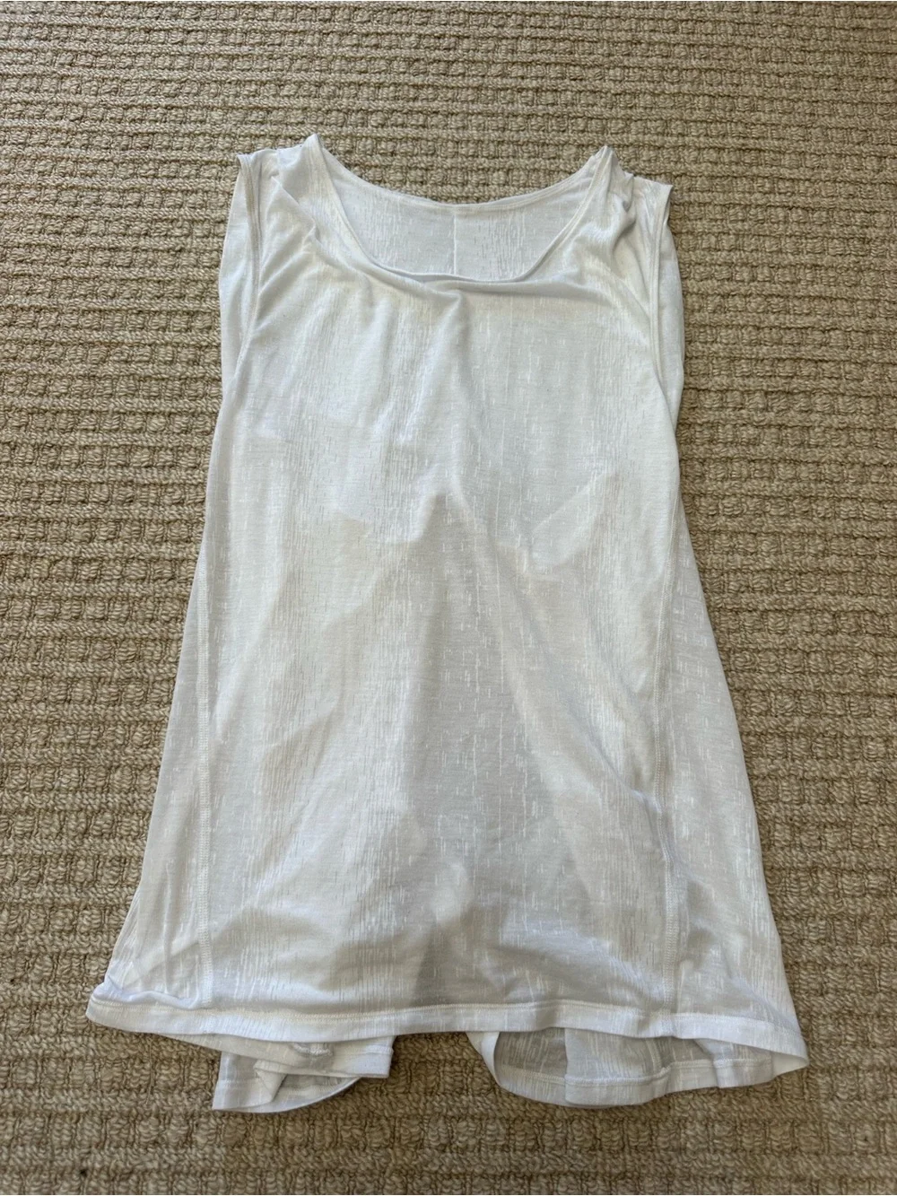 Lululemon Misty Stripe Burnout White Lightweight Tank Top